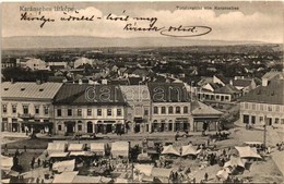 T2/T3 Karánsebes, Caransebes; Látkép, Fő Tér, Piac, árusok, Grünsberger S. Géza üzlete / General View, Main Square, Mark - Unclassified