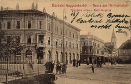 * T2/T3 Nagyszeben, Hermannstadt, Sibiu; Mészáros Utca, Grand Magazin üzlet. No. 80. / Fleischergasse / Street View, Sho - Unclassified