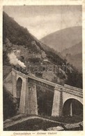 ** T2/T3 Oravicabánya, Oravita; Aninai Vasúti Híd, Gőzmozdony. Káden József Kiadása / Aninaer Viadukt / Anina Railway Br - Unclassified