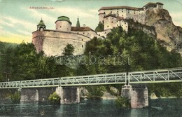 ** T2/T3 Árvaváralja, Oravsky Zámok (od Juhovychodu); Vár, Híd. W. L. Bp. 305. Löwy Fülöp Kiadása / Castle, Bridge (fa) - Ohne Zuordnung