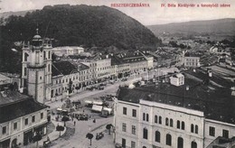 T2/T3 Besztercebánya, Banska Bystrica; IV. Béla Király Tér A Toronyból Nézve, Kohn József és Lőwy Ferenc üzlete / Square - Non Classificati