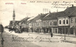 T2 Eperjes, Presov; Fő Utca, Gubcsó Gyula Cukrász, üzletek, Sörcsarnok. Divald Károly Fia / Main Street With Shops, Beer - Unclassified