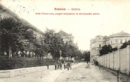 T2/T3 Komárom, Komárno; Újváros. Deák Ferenc Utca, Polgári Leányiskola, Törvényszéki Palota. L. H. Pannonia / Street Vie - Unclassified