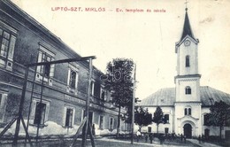 T2 Liptószentmiklós, Liptovsky Mikulas; Evangélikus Templom és Iskola / Church And School - Unclassified