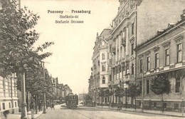 ** T2 Pozsony, Pressburg, Bratislava; Stefánia út Villamossal / Street View With Tram - Non Classificati