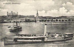 ** T1 Pozsony, Pressburg, Bratislava; 'Hildegarde' Lapátkerekes Gőzhajó és 'Országház' Gőzüzemű Csavaros Személyhajó / S - Non Classificati