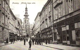 T2/T3 Pozsony, Pressburg, Bratislava; Mihály Kapu Utca, Wimmer üzlete / Street View With Shops  (EK) - Non Classificati