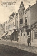 T2/T3 Pöstyén, Piestany; Ferenc József út, Buchler Samu üzlete + 'Portómentes Vörös Kereszt Hadikórház' Pecsét / Street, - Non Classificati