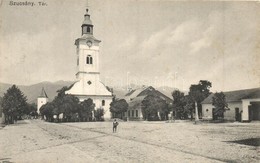 T2 Szucsány, Sjucsány, Sucany; Tér, Templom, Gyógyszertár. Sochán P. 53. 1908 / Square, Church, Pharmacy - Non Classificati