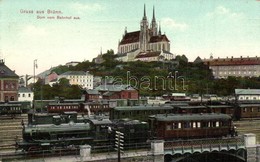 T2 Brno, Brünn; Dom Vom Bahnhof Aus / Railway Station With Locomotive And Trains - Ohne Zuordnung