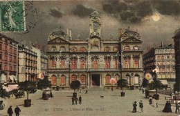 T2/T3 Lyon, Hotel De Ville / Town Hall At Night, TCV Card (fa) - Sin Clasificación