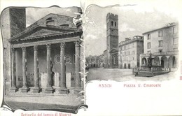 ** T1 Assisi, Dettaglio Del Tempio Di Minerva, Piazza V. Emanuele / Temple, Square. Art Nouveau - Non Classificati