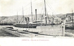 ** T2/T3 Genova, Bacini Di Carenaggio / Dry Docks With Steamship - Non Classés