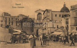 T2/T3 Naples, Napoli; Porta Capuana / Square, Gate, Market With Vendors  (EK) - Unclassified
