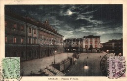 T2 Sassari, Piazza D'Italia / Square At Night, TCV Card - Non Classificati