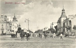 T2/T3 Bucharest, Bucuresti; Bulevard Coltei / Street View With Tram And Horsmen  (EK) - Non Classés