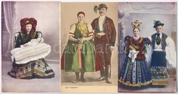 ** 6 Db RÉGI Magyar Népviseletes Motívumlap / 6 Pre-1945 Hungarian Folklore Motive Postcards - Non Classés