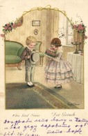 T2/T3 Die Fünf Sinne: Der Geruch / Children Art Postcard, A.R. No. 1316. S: Pauli Ebner (EK) - Unclassified