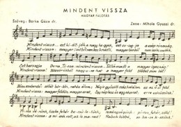 T2/T3 Mindent Vissza! Magyar Palotás / Hungarian Irredenta Music Sheet, '1938 Komárom Visszatért' So. Stpl - Non Classificati