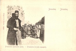 ** T2/T3 Prozession Spanischer Juden In Jerusalem / Spanyol Zsidók Körmenete Jeruzsálemben, Judaika / The Procession Of  - Ohne Zuordnung