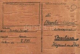 * 1944 Emlékül Az Orosz Harctérről Jankó Józseftől (Honvéd Z985.). Nyírfa Tábori Levelezőlap / WWII Hungarian Military F - Unclassified