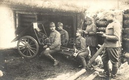* T2 Hegyi ágyú A Magaslati Lövészárokba / WWI Austro-Hungarian K.u.K. Mountain Troop Soldiers With Cannon. Photo - Non Classés