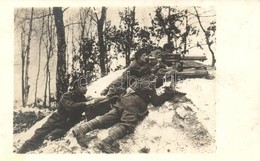 * T2 1916 Kelet-Galícia. Batkow (Batykiv). Magaslati Géppuska állás / WWI Austro-Hungarian K.u.K. Soldiers With Machine  - Non Classés