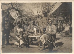 ** T2/T3 Csizma Készítés A Fronton / WWI Austro-Hungarian K.u.K. Soldiers Making Boots At The Field. Photo (EK) - Unclassified