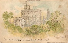 T3 1899 Windsor, Castle, Park. Kunstanstalt Kosmos Hold To Light Litho (ázott Sarok / Wet Corner) - Unclassified