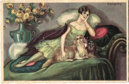 T2 Lady With Dogs / Italian Art Postcard. Ballerini & Fratini 316. S: Chiostri - Unclassified