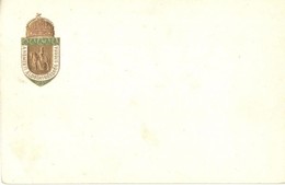 ** T2/T3 Nemzeti Áldozatkészség Szobor Segélylap / Hungarian Charity Card, Coat Of Arms, Golden Emb. (EK) - Unclassified