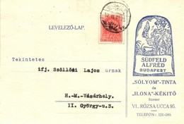 T2 Südfeld Alfréd Sólyom-Tinta és Ilona-Kékítő üzeme. Reklámlap, Budapest, Rózsa Utca 95. / Hungarian Ink Factory Advert - Ohne Zuordnung