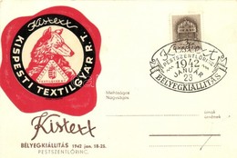 * T2/T3 1942 Kistexx Kispesti Textilgyár Rt. Bélyegkiállítás Pestszentlőrinc / Hungarian Textile Factory Advertising Car - Unclassified