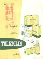 * T3/T4 Tolazolin Gyógyszer Reklámlap. Egyesült Gyógyszer- és Tápszergyár / Hungarian Medicine Advertisement Card (fa) - Non Classés