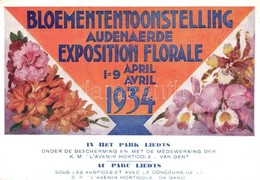 T2/T3 1934 Bloemententoonstelling / Exposition Florale Audenaerde / Oudenaarde, Beglian Flower Exhibition Advertisement  - Sin Clasificación