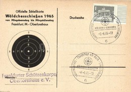 * T2/T3 1966 Offizielle Schiesskarte Wäldchesschiessen / Shooting + Frankfurter Schützenkorps So. Stpl. (EK) - Non Classés