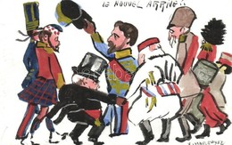 ** T2 Le Nouvel Arrivé!! / Miklós Orosz Cár. Kézzel Festett Művészlap / Nicholas II Of Russia. Hand-painted Art Postcard - Sin Clasificación