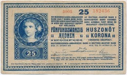 1918. 25K '3005' 3mm, Hullámos Hátlappal, Hátoldalán Hamis Szárazpecsét (fake Embossed Stamp) T:III,III- - Unclassified