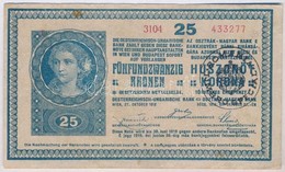 1918. 25K '3104' 3mm, Hullámos Hátlappal, Hamis Román Felülbélyegzéssel (fake Overprint) T:III - Unclassified
