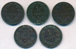 1858B-1861B 1kr Cu (4xklf) + 1862E 1kr Cu T:2-,3 - Unclassified