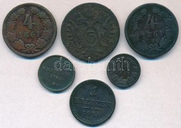 6db-os Vegyes Rézkrajcár Tétel, Egy Kivételével Magyar Verdejelűek, Közte 1781B 1/4kr 'II. József', 1800G 3kr Cu 'I. Fer - Non Classés