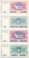 Bosznia-Hercegovina 1992. 10D + 25D + 50D + 100D + T:I Bosnia-Hercegovina 1992. 10 Dinara + 25 Dinara + 50 Dinara + 100  - Sin Clasificación