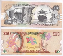 Guyana 2016. 50$ 'Guyana Függetlenségének ötvenedik évfordulója' Emlékbankjegy + ~2016. 20$ T:I-,II
Guyana 2016. 50 Doll - Non Classés