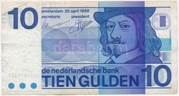 Hollandia 1968. 10G T:III Kis Szakadás
Netherlands 1968. 10 Gulden C:F Small Tear - Ohne Zuordnung
