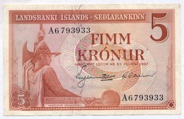 Izland 1957. 5K T:III
Iceland 1957. 5 Krónur C:F
Krause 37 - Sin Clasificación