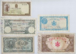 Románia 1941. 500L + 1944. 5000L + 1946. 10.000L + 100.000L + 1952. 100L Kék Sorozat- és Sorszám T:III-IV
Romania 1941.  - Unclassified