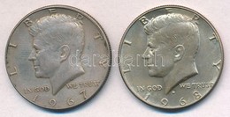 Amerikai Egyesült Államok 1967-1968D. 1/2$ Ag 'Kennedy' (2x) T:2 Patina
USA 1967-1968D. 1/2 Dollar Ag 'Kennedy' (2x) C:X - Non Classés