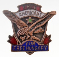 DN 'Szabad Amerikaiak, Szabad Magyarországért (Free Americans For Free Hungary' Zománcozott Fém Jelvény (21x20mm) T:2 - Non Classés