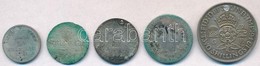 5db-os Vegyes Magyar és Külföldi Rossz Tartású Ezüstpénz Tétel T:2-,3,3- Ly.
5pcs Of Various Silver Coins In Bad Conditi - Non Classés