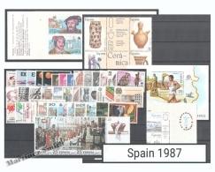 Complete Year Set Spain 1987 - 48 Values + 2 BF + 1 Booklets - Yv. 2492-2544/ Ed. 2874-2926, MNH - Volledige Jaargang